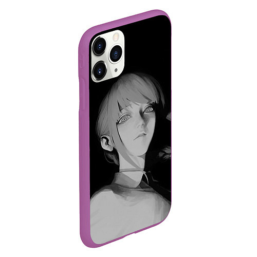 Чехол iPhone 11 Pro матовый Makima Chainsaw Man / 3D-Фиолетовый – фото 2
