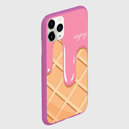 Чехол iPhone 11 Pro матовый Мороженое Рожок / 3D-Фиолетовый – фото 2