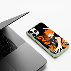 Чехол iPhone 11 Pro матовый ВОЛЕЙБОЛ!! HAIKYUU!!, цвет: 3D-салатовый — фото 2