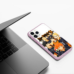 Чехол iPhone 11 Pro матовый ВОЛЕЙБОЛ!! HAIKYUU!!, цвет: 3D-розовый — фото 2