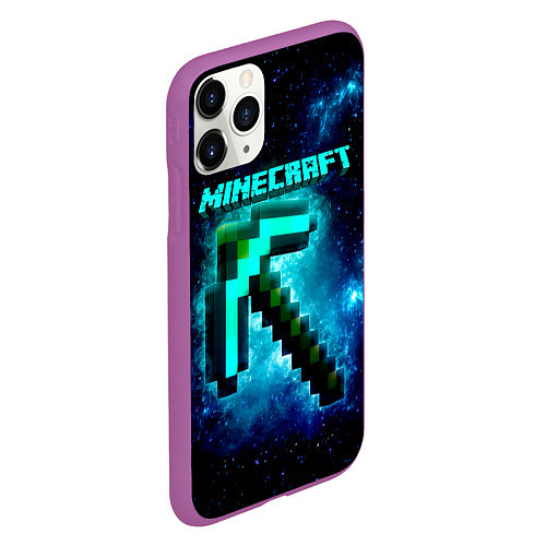 Чехол iPhone 11 Pro матовый Minecraft / 3D-Фиолетовый – фото 2