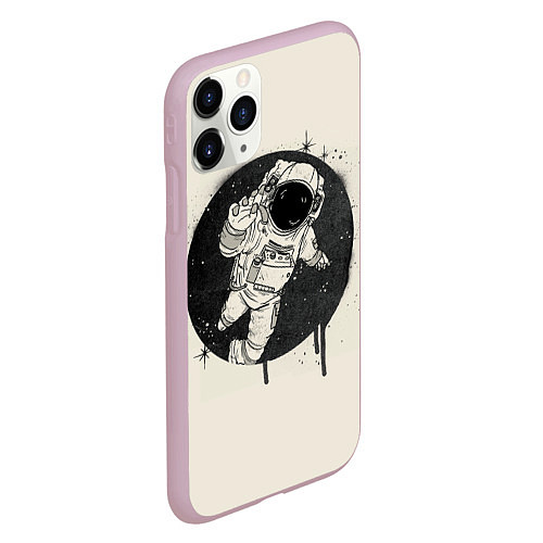 Чехол iPhone 11 Pro матовый Тёмный космос / 3D-Розовый – фото 2