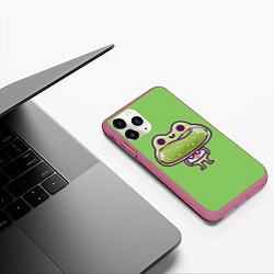 Чехол iPhone 11 Pro матовый Стеклянная лягушка, цвет: 3D-малиновый — фото 2