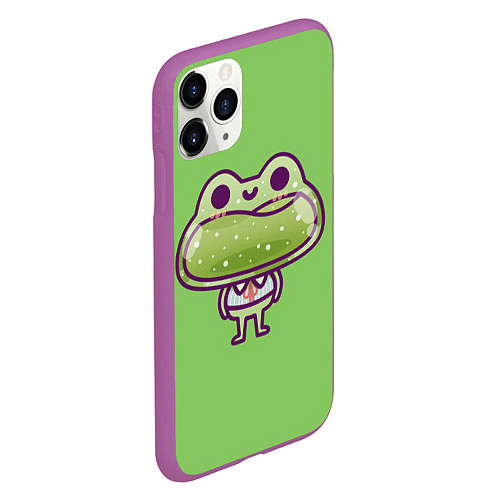 Чехол iPhone 11 Pro матовый Стеклянная лягушка / 3D-Фиолетовый – фото 2