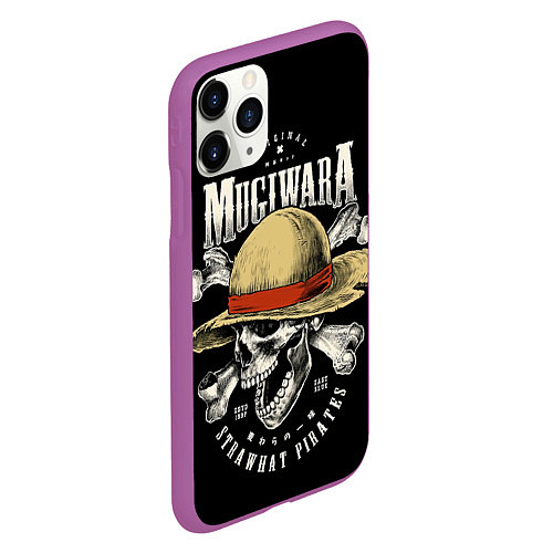 Чехол iPhone 11 Pro матовый MUGIWARA ONE PIECE / 3D-Фиолетовый – фото 2