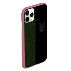 Чехол iPhone 11 Pro матовый Атака на титанов, цвет: 3D-малиновый — фото 2