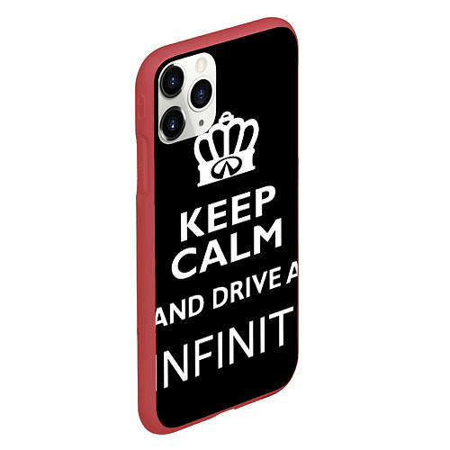 Чехол iPhone 11 Pro матовый Drive a INFINITI! / 3D-Красный – фото 2