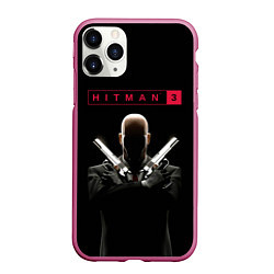 Чехол iPhone 11 Pro матовый Hitman III, цвет: 3D-малиновый