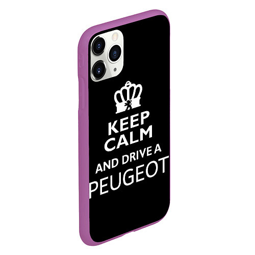 Чехол iPhone 11 Pro матовый Drive a Peugeot! / 3D-Фиолетовый – фото 2