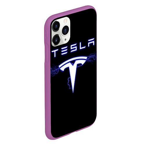 Чехол iPhone 11 Pro матовый TESLA / 3D-Фиолетовый – фото 2