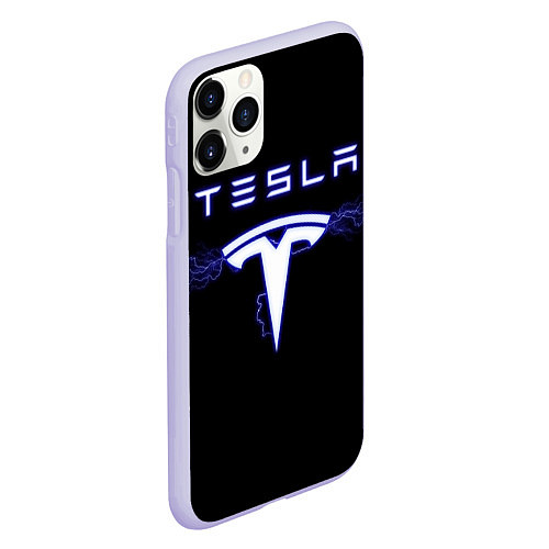 Чехол iPhone 11 Pro матовый TESLA / 3D-Светло-сиреневый – фото 2