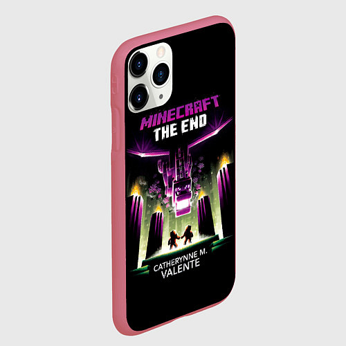 Чехол iPhone 11 Pro матовый Minecraft THE END / 3D-Малиновый – фото 2