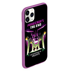 Чехол iPhone 11 Pro матовый Minecraft THE END, цвет: 3D-фиолетовый — фото 2