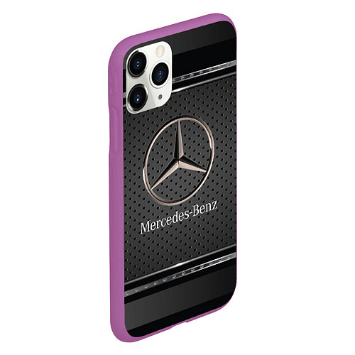 Чехол iPhone 11 Pro матовый MERCEDES BENZ МЕРСЕДЕС БЕНЗ / 3D-Фиолетовый – фото 2