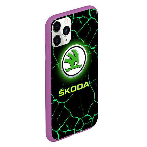 Чехол iPhone 11 Pro матовый SKODA / 3D-Фиолетовый – фото 2