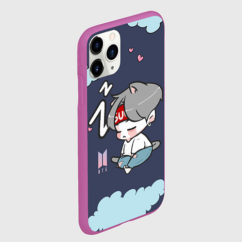 Чехол iPhone 11 Pro матовый BTS Sleep / 3D-Фиолетовый – фото 2