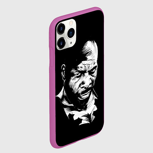 Чехол iPhone 11 Pro матовый Сити Флетчер / 3D-Фиолетовый – фото 2