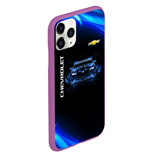 Чехол iPhone 11 Pro матовый Chevrolet / 3D-Фиолетовый – фото 2