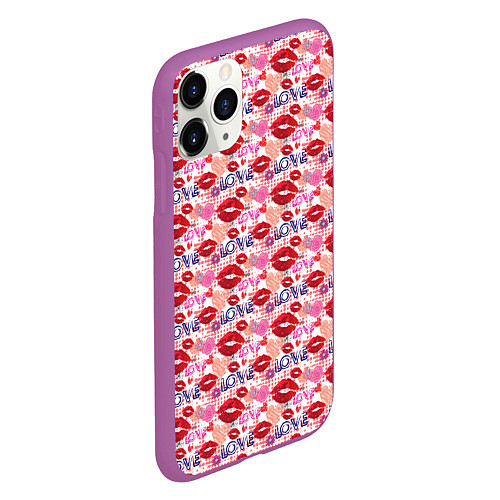 Чехол iPhone 11 Pro матовый LOVE / 3D-Фиолетовый – фото 2