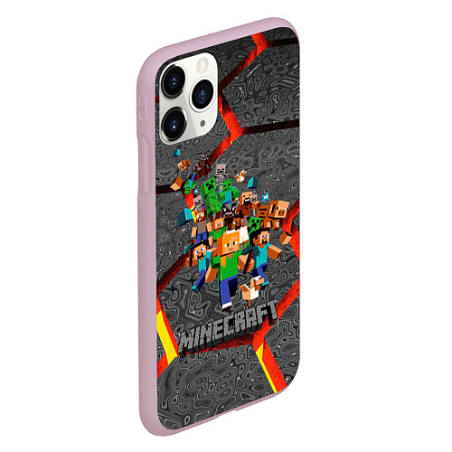 Чехол iPhone 11 Pro матовый MINECRAFT МАНКРАФТ / 3D-Розовый – фото 2