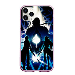 Чехол iPhone 11 Pro матовый Sword Art Online Кирито Асуна, цвет: 3D-розовый