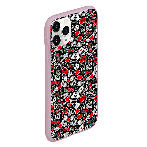 Чехол iPhone 11 Pro матовый Love / 3D-Розовый – фото 2