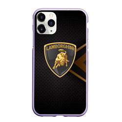 Чехол iPhone 11 Pro матовый LAMBORGHINI ЛАМБОРДЖИНИ, цвет: 3D-светло-сиреневый