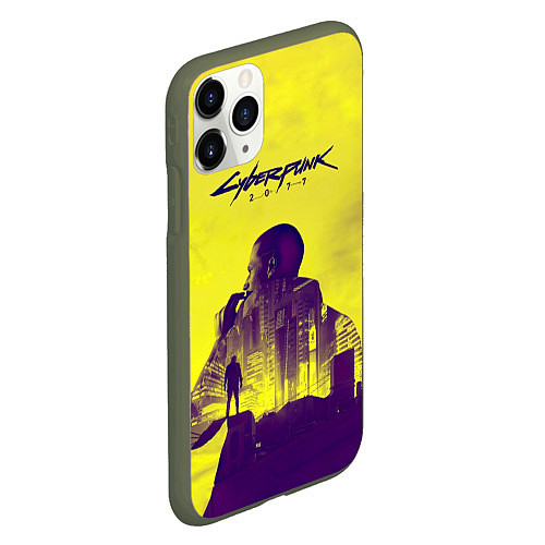 Чехол iPhone 11 Pro матовый Cyberpunk 2077 / 3D-Темно-зеленый – фото 2