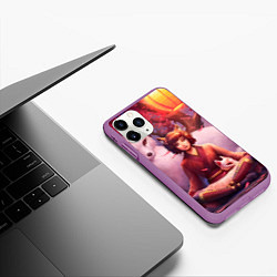 Чехол iPhone 11 Pro матовый Девушка-лиса, цвет: 3D-фиолетовый — фото 2