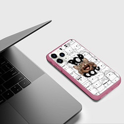 Чехол iPhone 11 Pro матовый Pop Cat, цвет: 3D-малиновый — фото 2