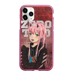 Чехол iPhone 11 Pro матовый Zero Two, цвет: 3D-малиновый