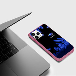 Чехол iPhone 11 Pro матовый Subaru, цвет: 3D-малиновый — фото 2