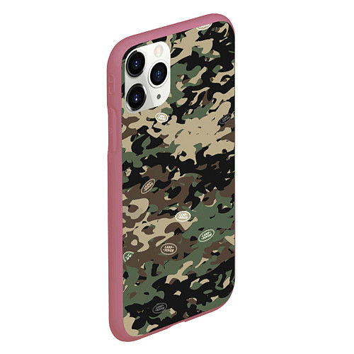 Чехол iPhone 11 Pro матовый Камуфляж Land Rover / 3D-Малиновый – фото 2