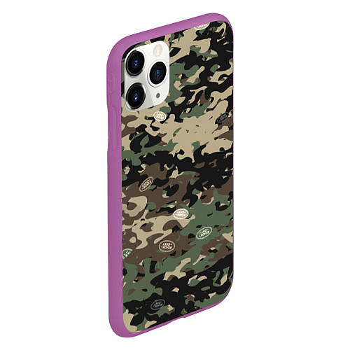 Чехол iPhone 11 Pro матовый Камуфляж Land Rover / 3D-Фиолетовый – фото 2