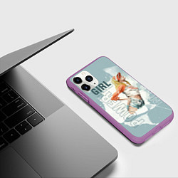 Чехол iPhone 11 Pro матовый Girl Power, цвет: 3D-фиолетовый — фото 2