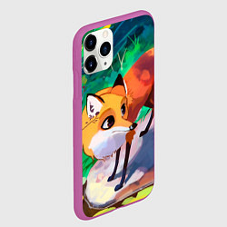 Чехол iPhone 11 Pro матовый Лисичка, цвет: 3D-фиолетовый — фото 2