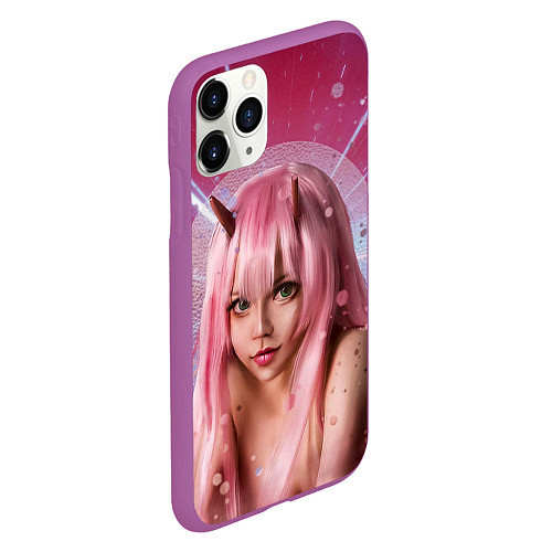 Чехол iPhone 11 Pro матовый Zero Two / 3D-Фиолетовый – фото 2