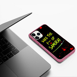 Чехол iPhone 11 Pro матовый WAKE THE F*** UP SAMURAI, цвет: 3D-малиновый — фото 2