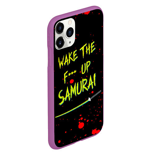 Чехол iPhone 11 Pro матовый WAKE THE F*** UP SAMURAI / 3D-Фиолетовый – фото 2