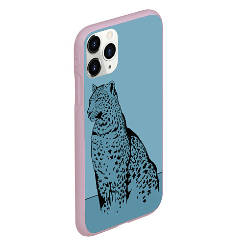 Чехол iPhone 11 Pro матовый Леопард / 3D-Розовый – фото 2