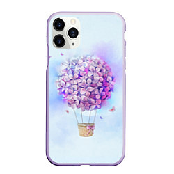 Чехол iPhone 11 Pro матовый Air flowers, цвет: 3D-светло-сиреневый