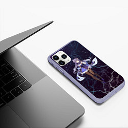 Чехол iPhone 11 Pro матовый Genshin Impact - Keqing, цвет: 3D-светло-сиреневый — фото 2