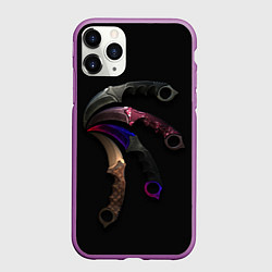 Чехол iPhone 11 Pro матовый CS Ножи, цвет: 3D-фиолетовый