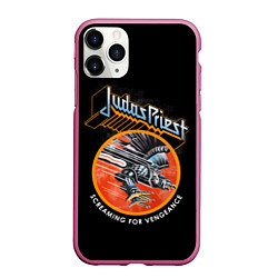 Чехол iPhone 11 Pro матовый Judas Priest, цвет: 3D-малиновый