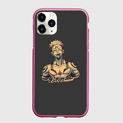 Чехол iPhone 11 Pro матовый Сукуна, цвет: 3D-малиновый