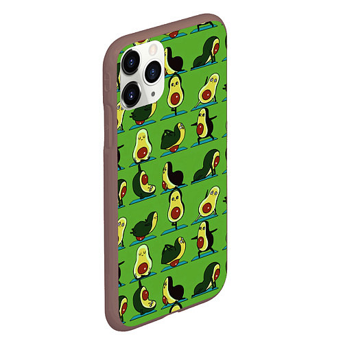 Чехол iPhone 11 Pro матовый Авокадо Зарядка / 3D-Коричневый – фото 2