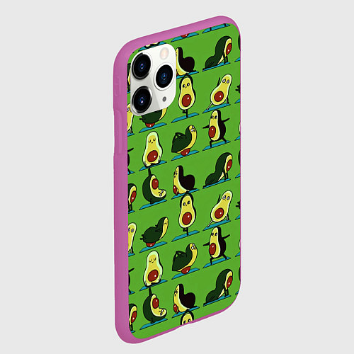 Чехол iPhone 11 Pro матовый Авокадо Зарядка / 3D-Фиолетовый – фото 2