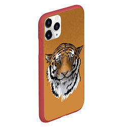 Чехол iPhone 11 Pro матовый Тигр, цвет: 3D-красный — фото 2