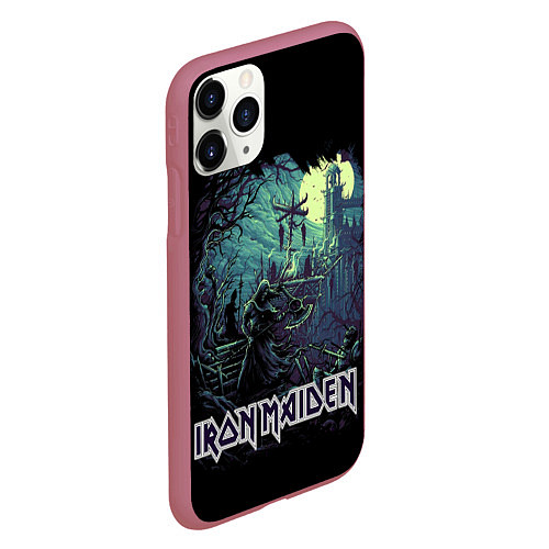 Чехол iPhone 11 Pro матовый IRON MAIDEN / 3D-Малиновый – фото 2