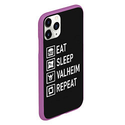 Чехол iPhone 11 Pro матовый EatSleepValheimRepeat, цвет: 3D-фиолетовый — фото 2